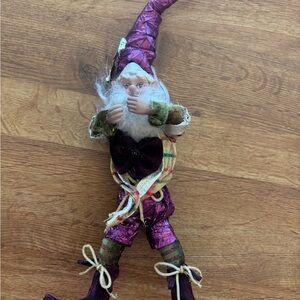 Mark Roberts Purple and Green Holiday Elf Ornament